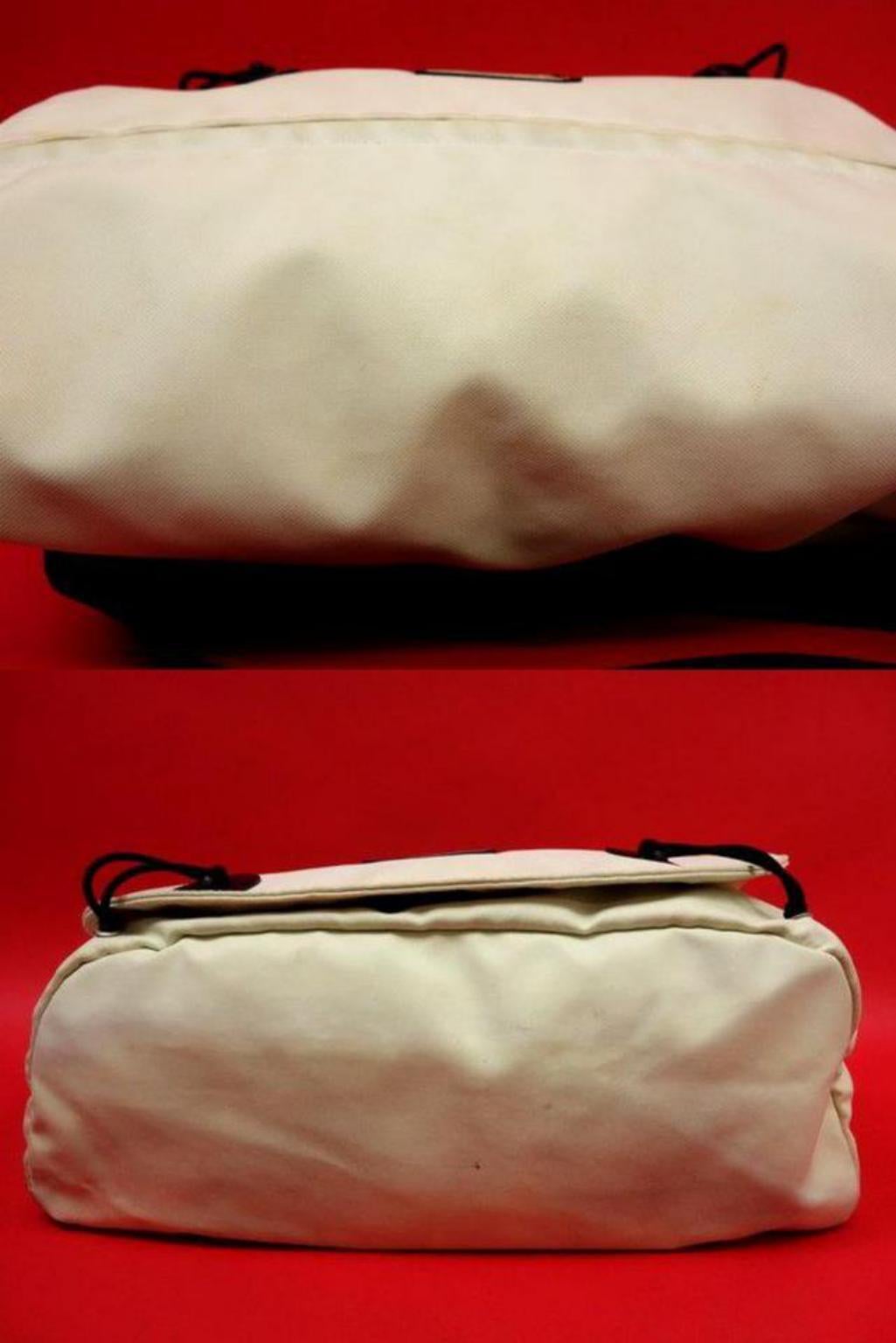 Chanel Messenger Large Cc Sports 225347 White X Black Canvas Messenger Bag For Sale 2