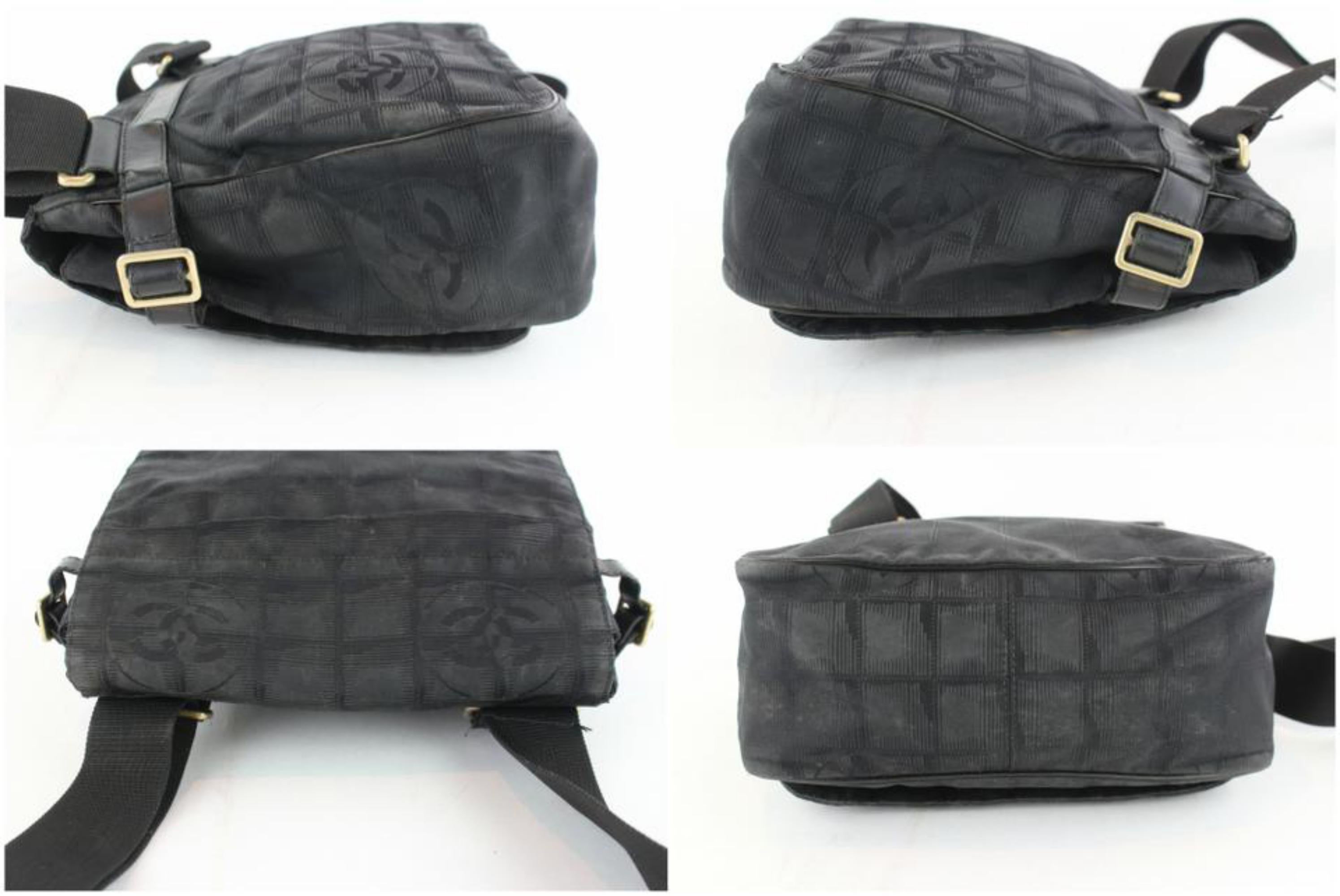 Chanel Messenger Quilted New Line Travel 228870 Black Nylon Cross Body Bag For Sale 4