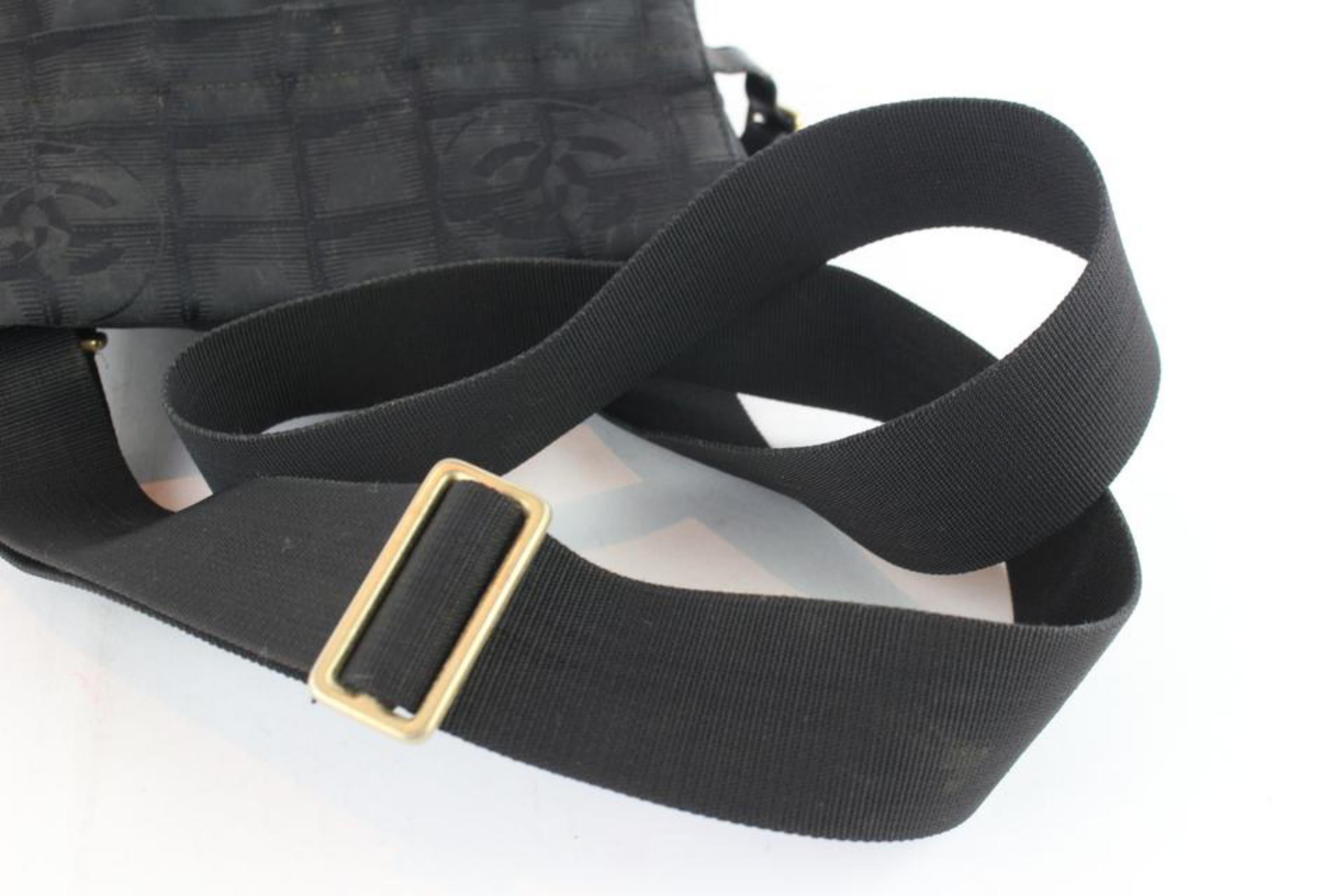 Chanel Messenger Quilted New Line Travel 228870 Black Nylon Cross Body Bag For Sale 5
