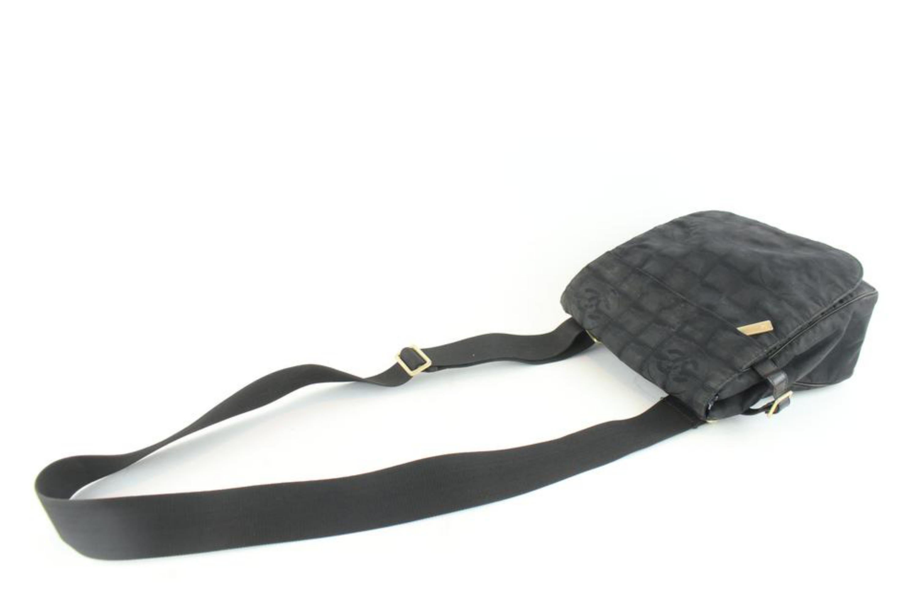 Chanel Messenger Quilted New Line Travel 228870 Black Nylon Cross Body Bag For Sale 1