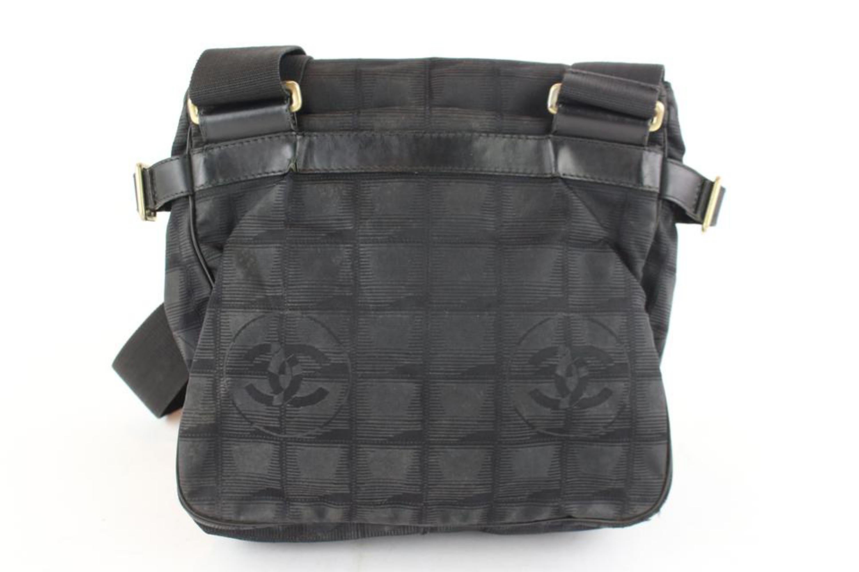 Chanel Messenger Quilted New Line Travel 228870 Black Nylon Cross Body Bag For Sale 3