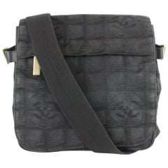 Chanel Messenger Quilted New Line Travel 228870 Black Nylon Cross Body Bag