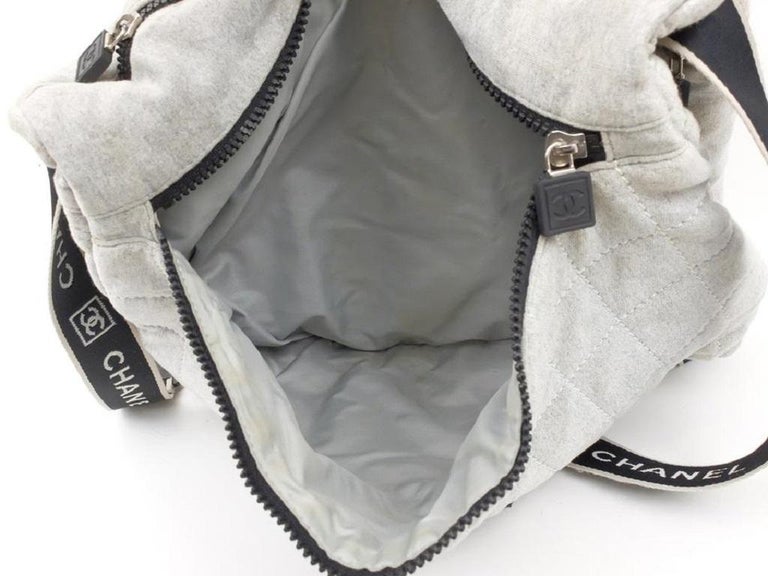 Chanel Grey Quilted CC Sports Logo Shoulder Bag 6CC1015 at 1stDibs