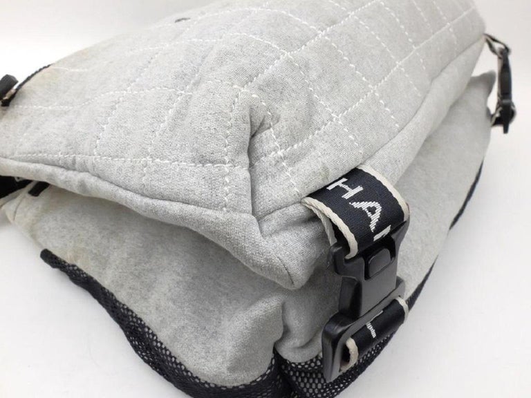 Chanel Grey Quilted CC Sports Logo Shoulder Bag 6CC1015 at 1stDibs