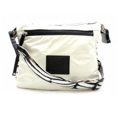 Chanel Messenger Vintage Black and White Nylon Cross Body Bag