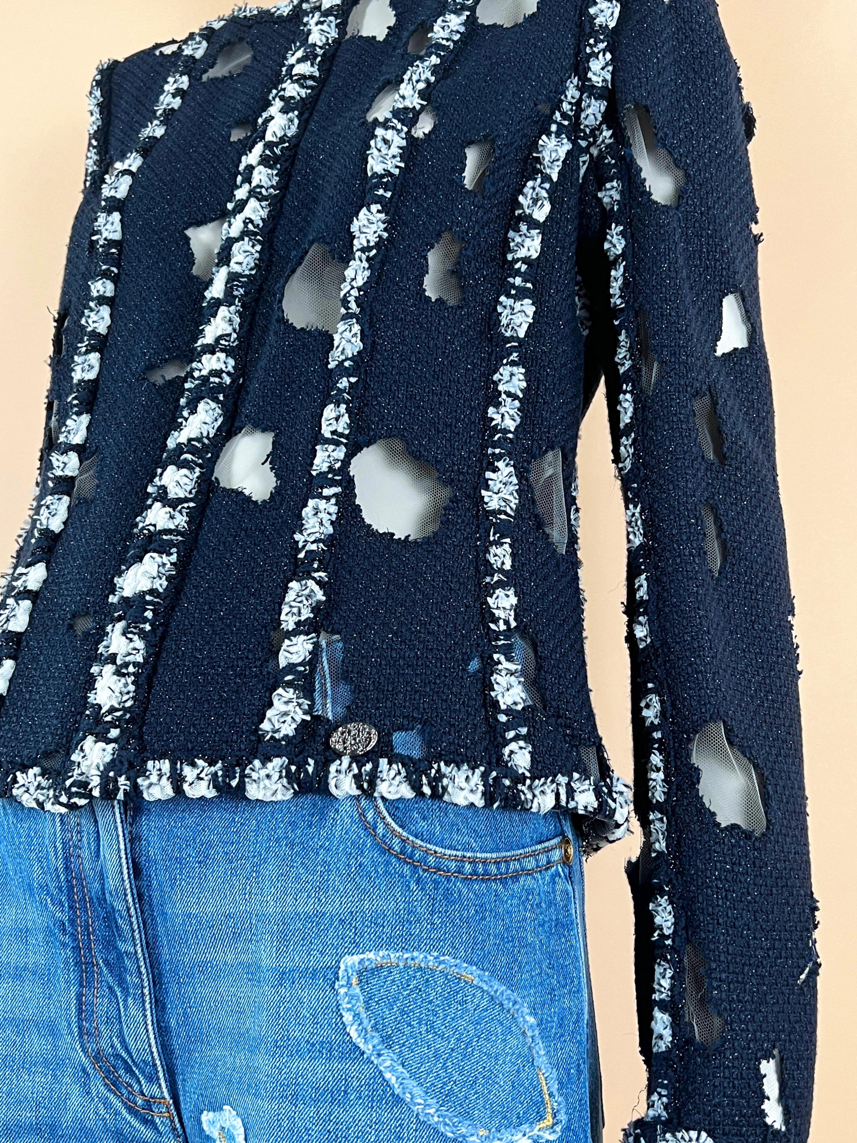 Chanel Met Museum Distressed Tweed Jacket  7