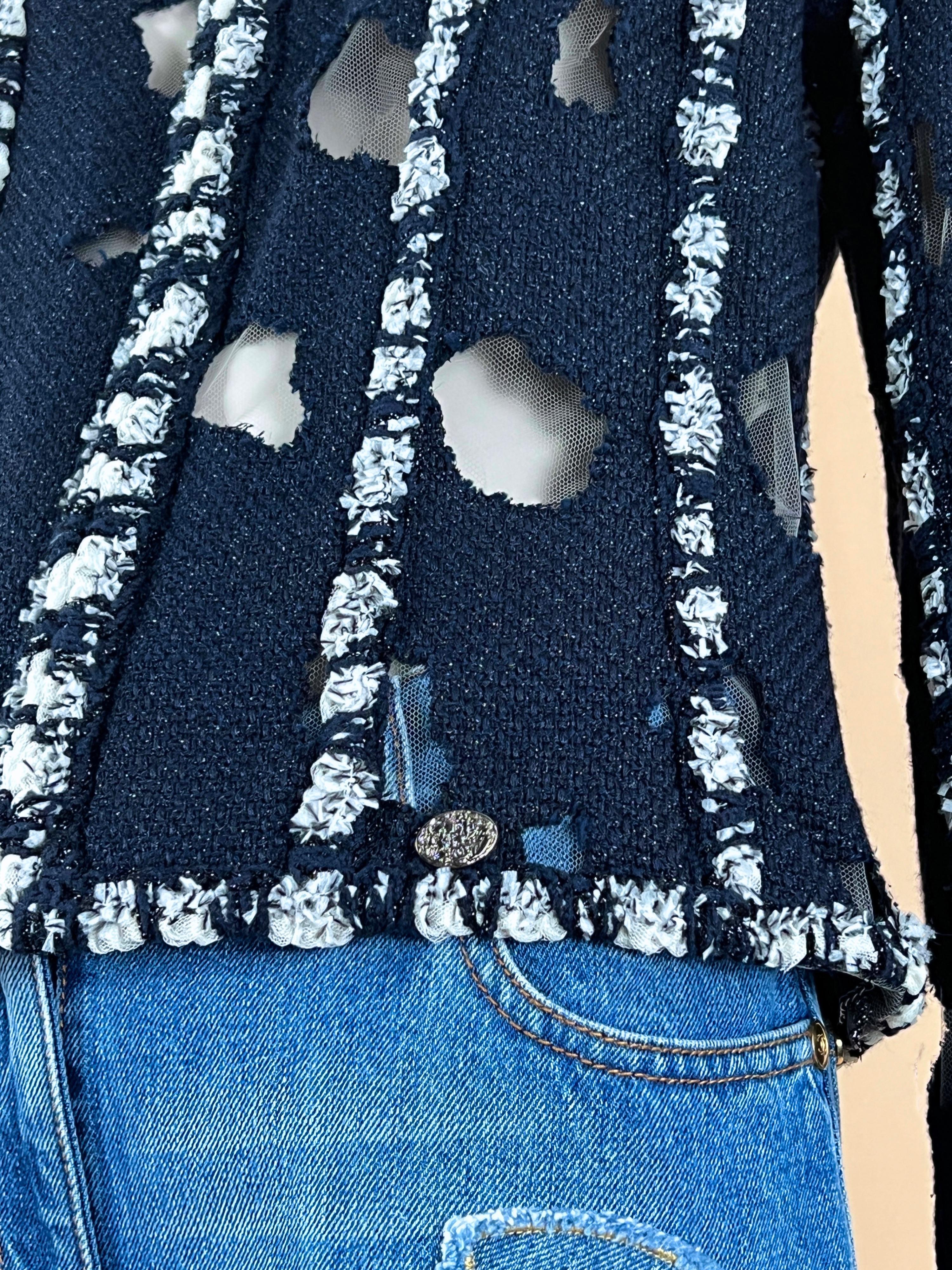 Chanel Met Museum Distressed Tweed Jacket  8