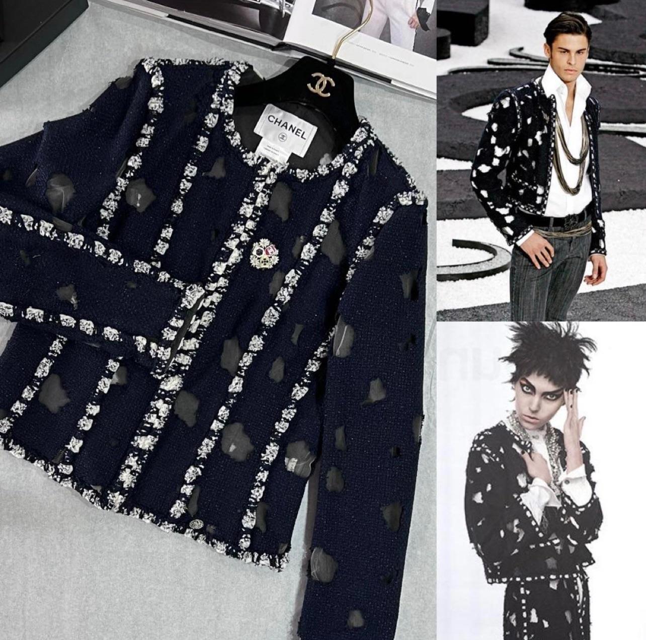 Chanel Met Museum Distressed Tweed Jacket  14