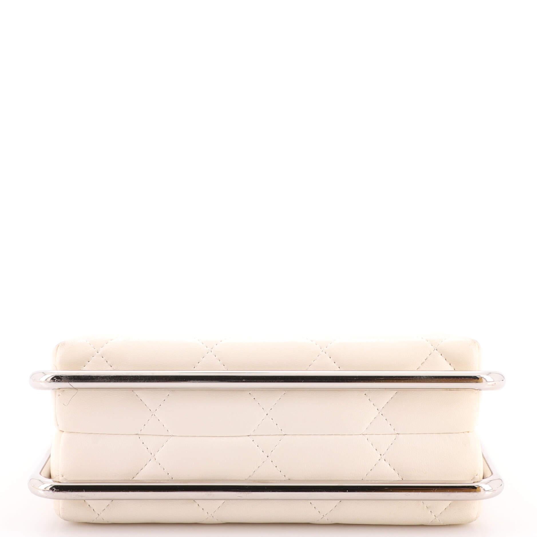 Chanel Metal Bar Convertible Clutch Bag Quilted Lambskin 1