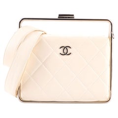Chanel Metal Bar Convertible Clutch Bag Quilted Lambskin