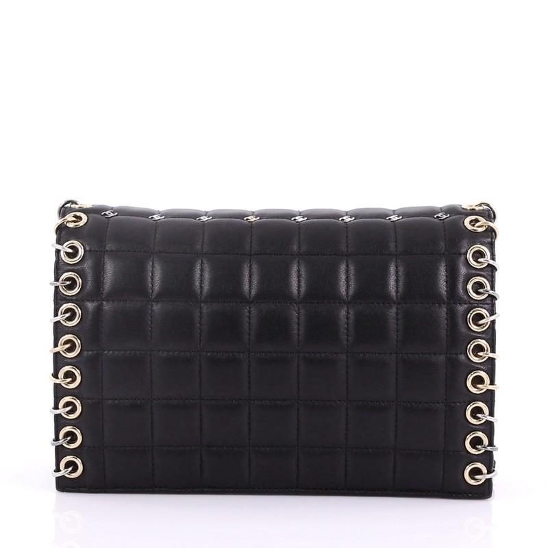 Chanel Metal CC Signature Clutch on Chain Embellished Quilted Leather Small In Good Condition In NY, NY