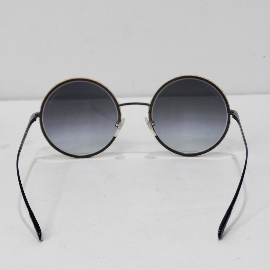 Chanel Metal Raffia Braided Round Sunglasses  1