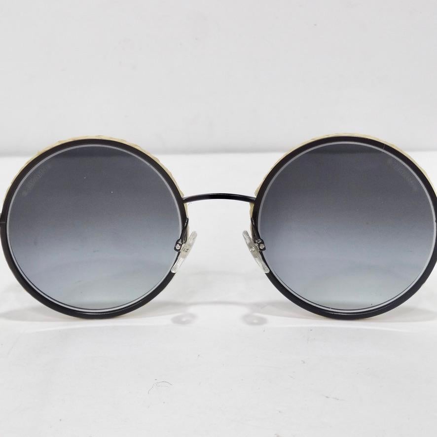 Chanel Metal Raffia Braided Round Sunglasses  2