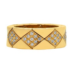 Chanel Metalassé 18 Karat Yellow Gold Diamond Flexible Band Ring