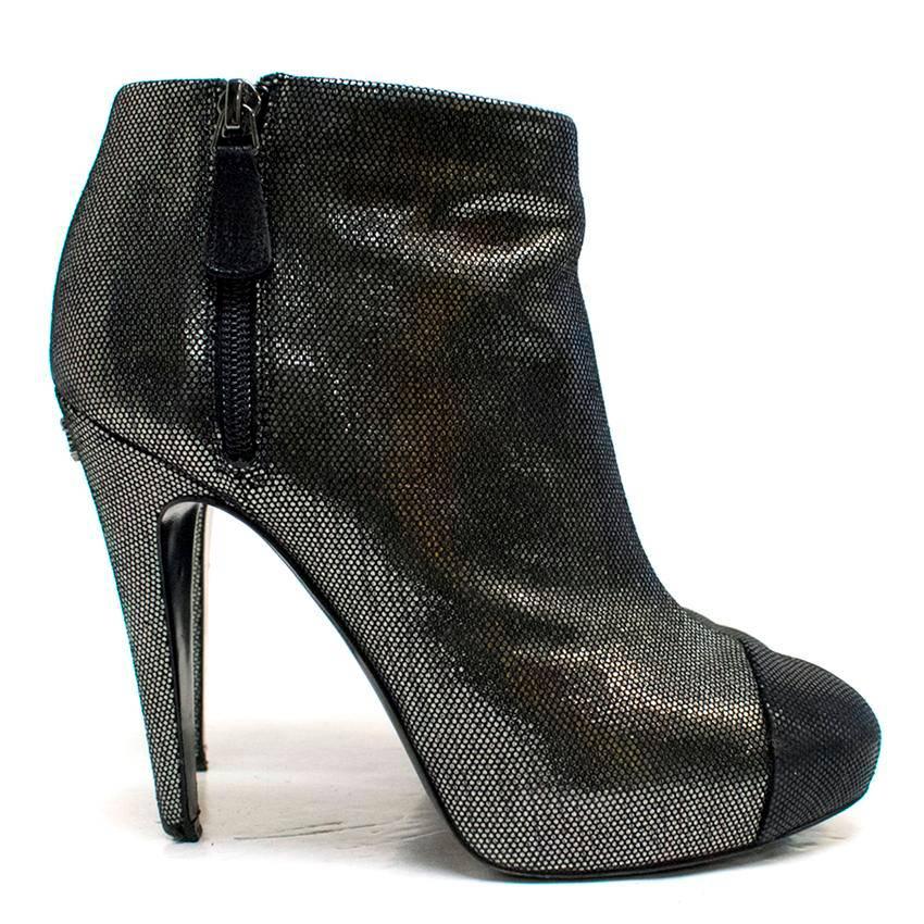 Women's Chanel Metallic Ankle Boots - EU  38.5