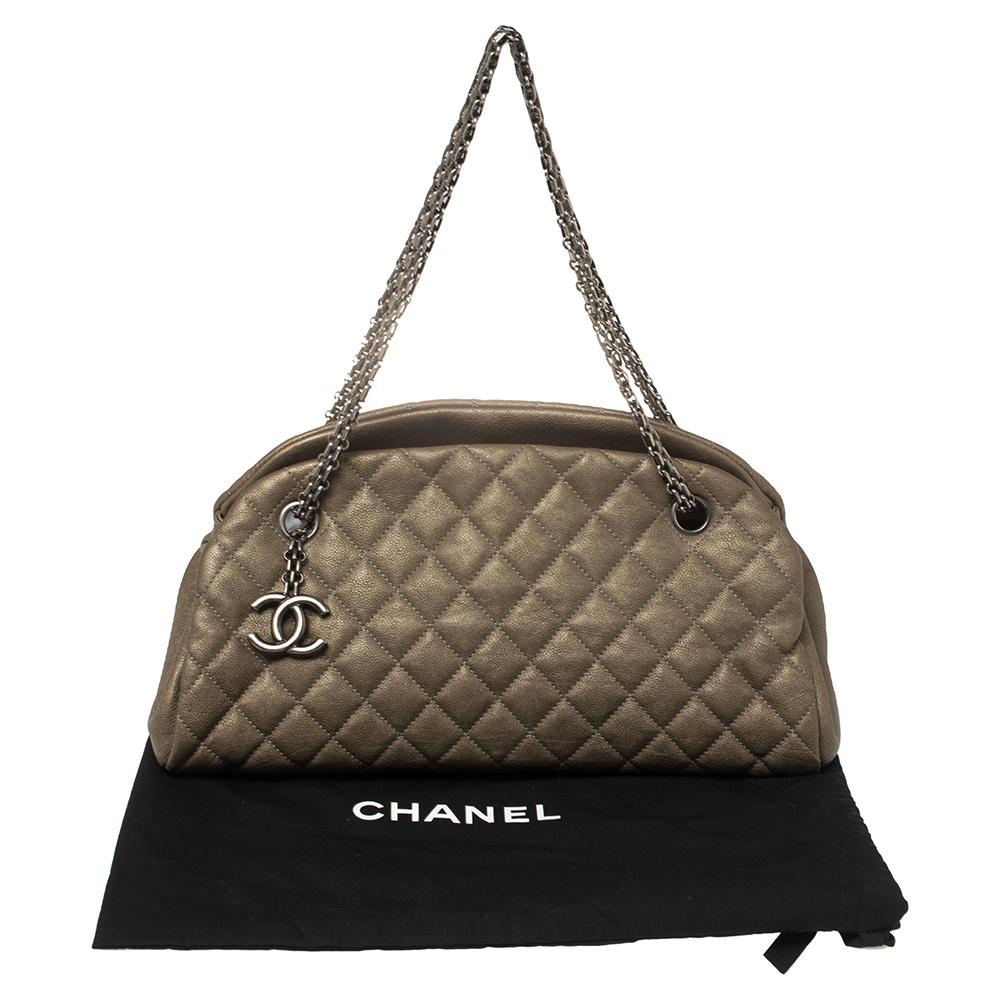 Chanel Metallic Beige Medium Just Mademoiselle Bowler Bag 6