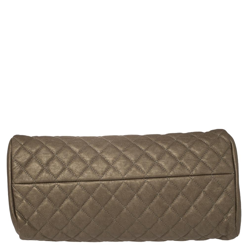 Chanel Metallic Beige Medium Just Mademoiselle Bowler Bag 7
