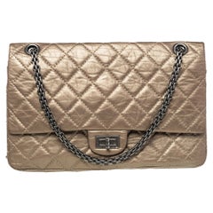 Chanel Metallic Beige Quilted Leather Reissue 2.55 Classic 226 Flap Bag