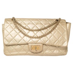 Chanel Metallic Beige Quilted Leather Reissue 2.55 Classic 227 Flap Bag