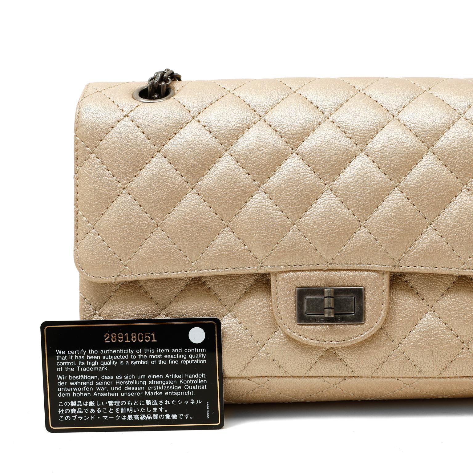 Chanel Metallic Beige Reissue Flap Bag 1