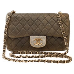 Chanel Metallic Black and Gold Crystal Flap Bag