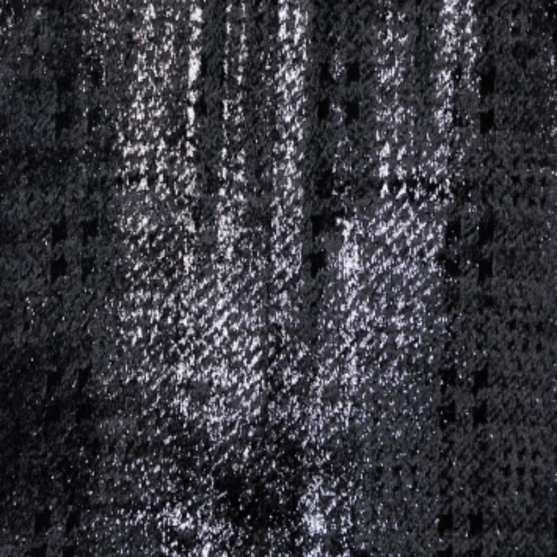Noir Chanel Metallic Black Bristled Velvet Robe sans manches à ourlet élastiqué L en vente