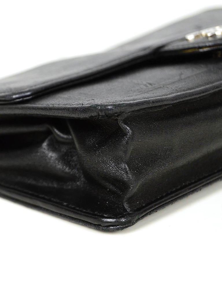 Chanel Metallic Black Nylon Travel Ligne CC Wallet on Chain WOC Crossbody Bag For Sale at 1stDibs