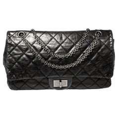 Chanel Metallic Black Quilted Leather Reissue 2.55 Classic 227 Classic Flap Bag