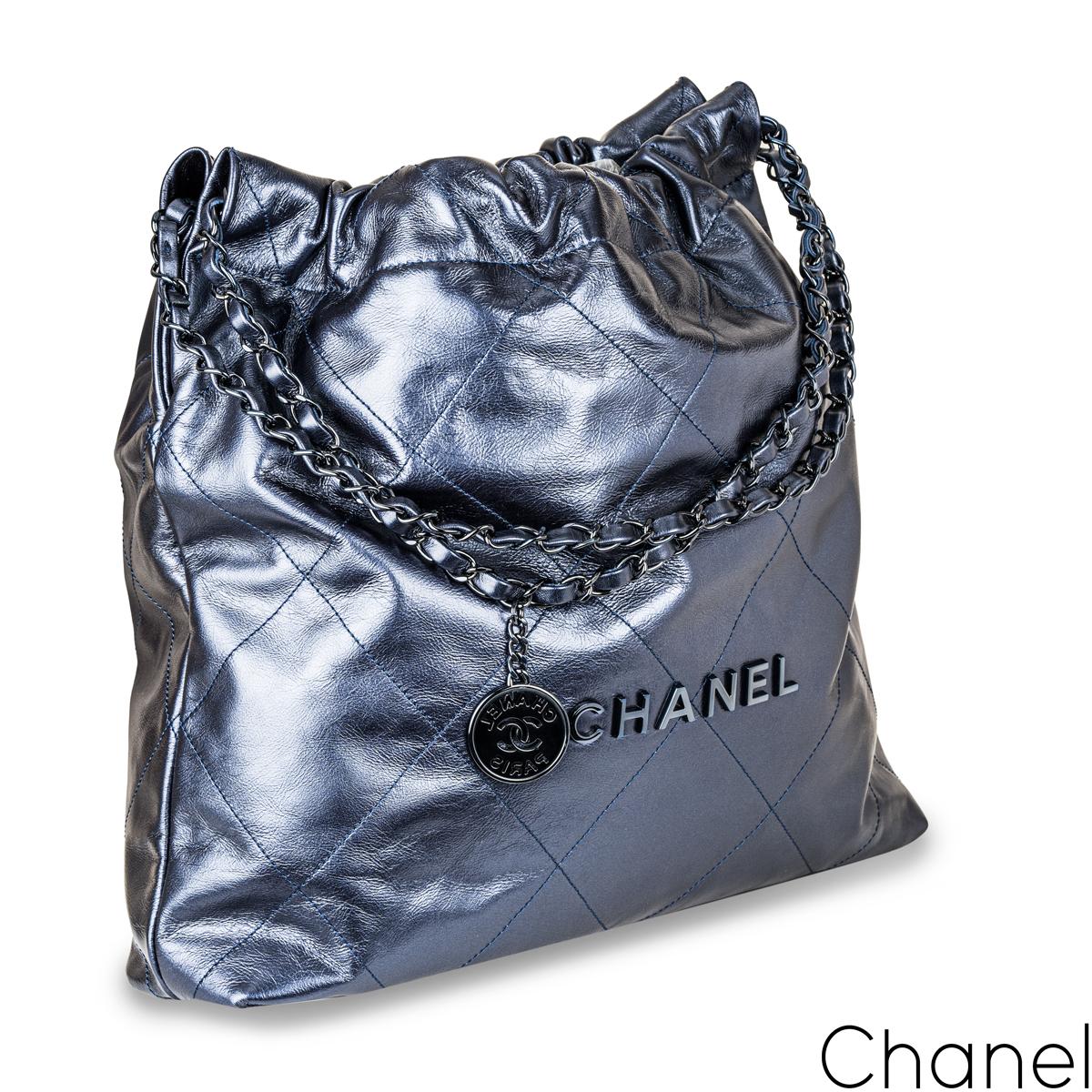 chanel 22 metallic blue