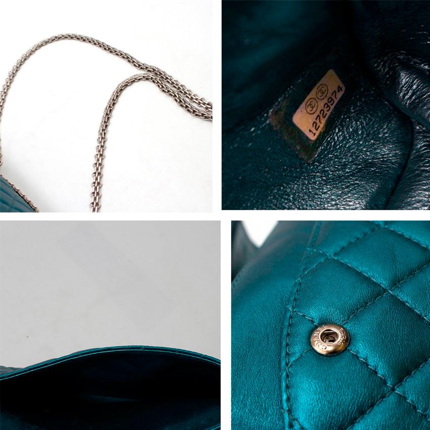 Chanel Metallic Blue Large 2.55 Handbag  For Sale 5