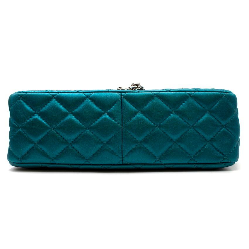 Women's Chanel Metallic Blue Large 2.55 Handbag  For Sale