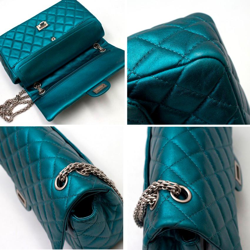 Chanel Metallic Blue Large 2.55 Handbag  For Sale 4