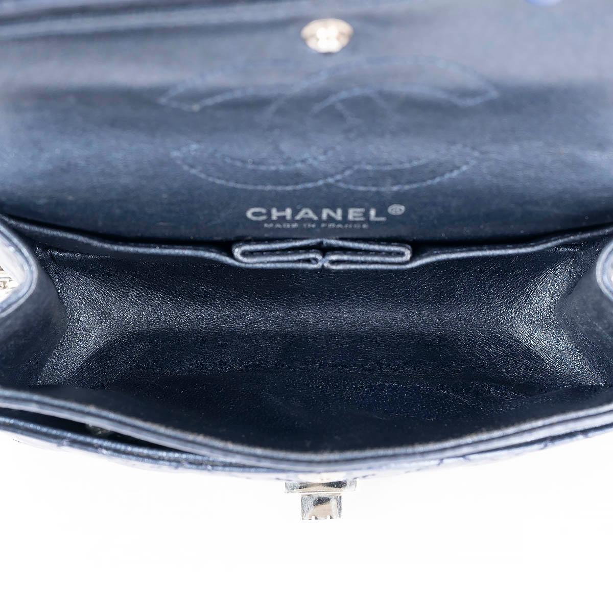 CHANEL metallic blue leather 2.55 REISSUE MINI FLAP Shoulder Bag For Sale 1
