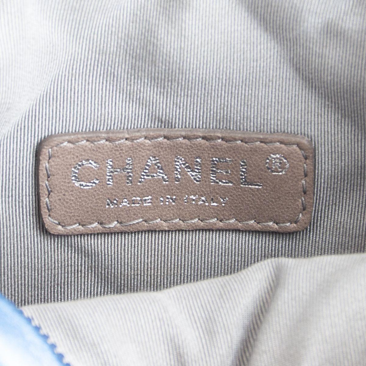 Blue Chanel metallic blue MODERN CHAIN SMALL CAMERA Crossbody Shoulder Bag