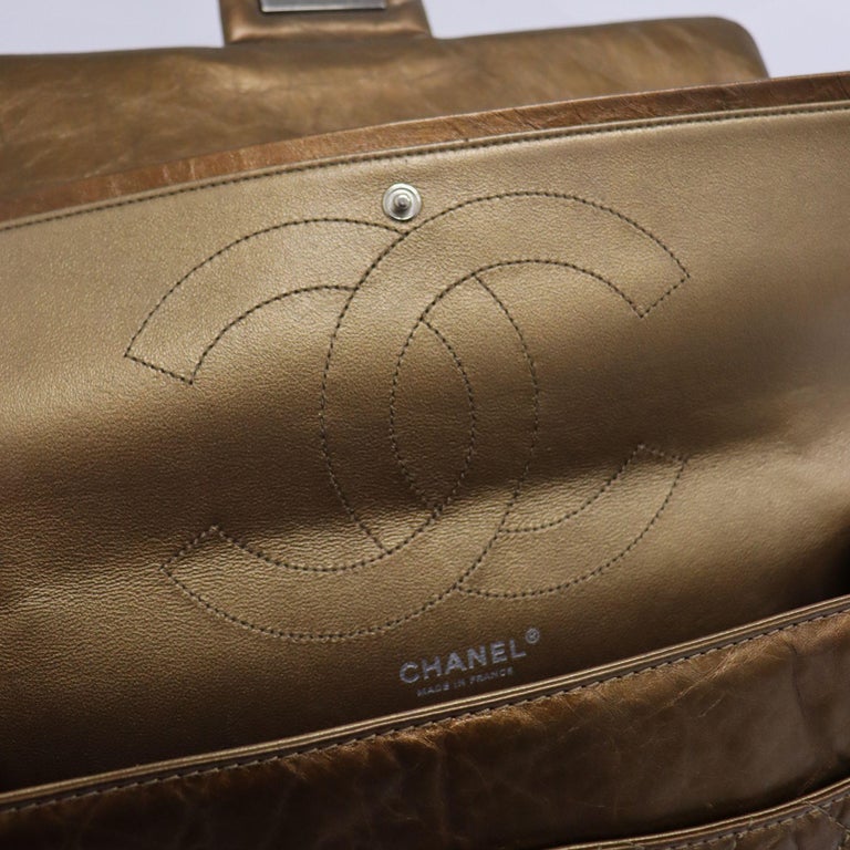 Chanel Metallic Bronze Reissue 227 Flap Bag at 1stDibs