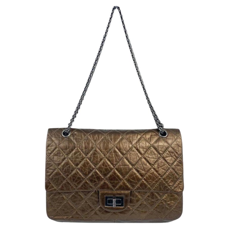 Chanel Metallic Bronze 2.55 Reissue 227 Flap Bag For Sale at 1stDibs