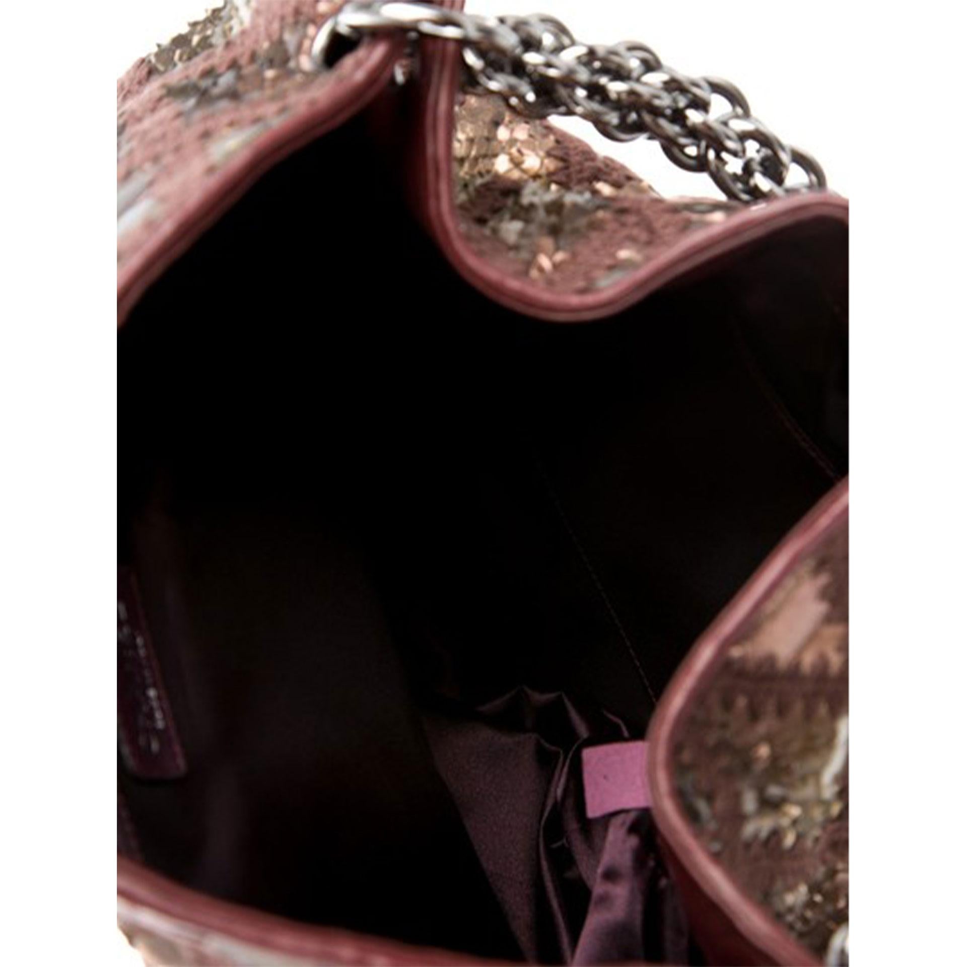 Brown Chanel Metallic Bronze Exotic Large 2 In 1 Hobo Tote For Sale