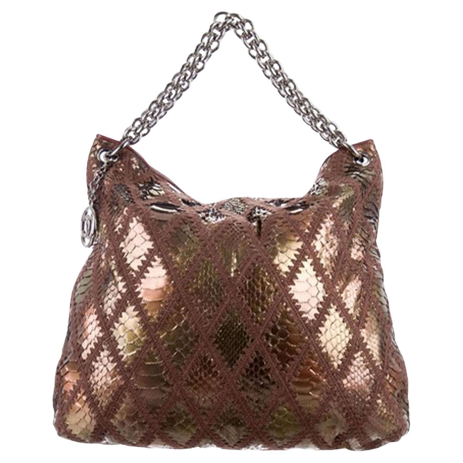 Chanel Bronce Metalizado Exótico Grande 2 En 1 Hobo Tote