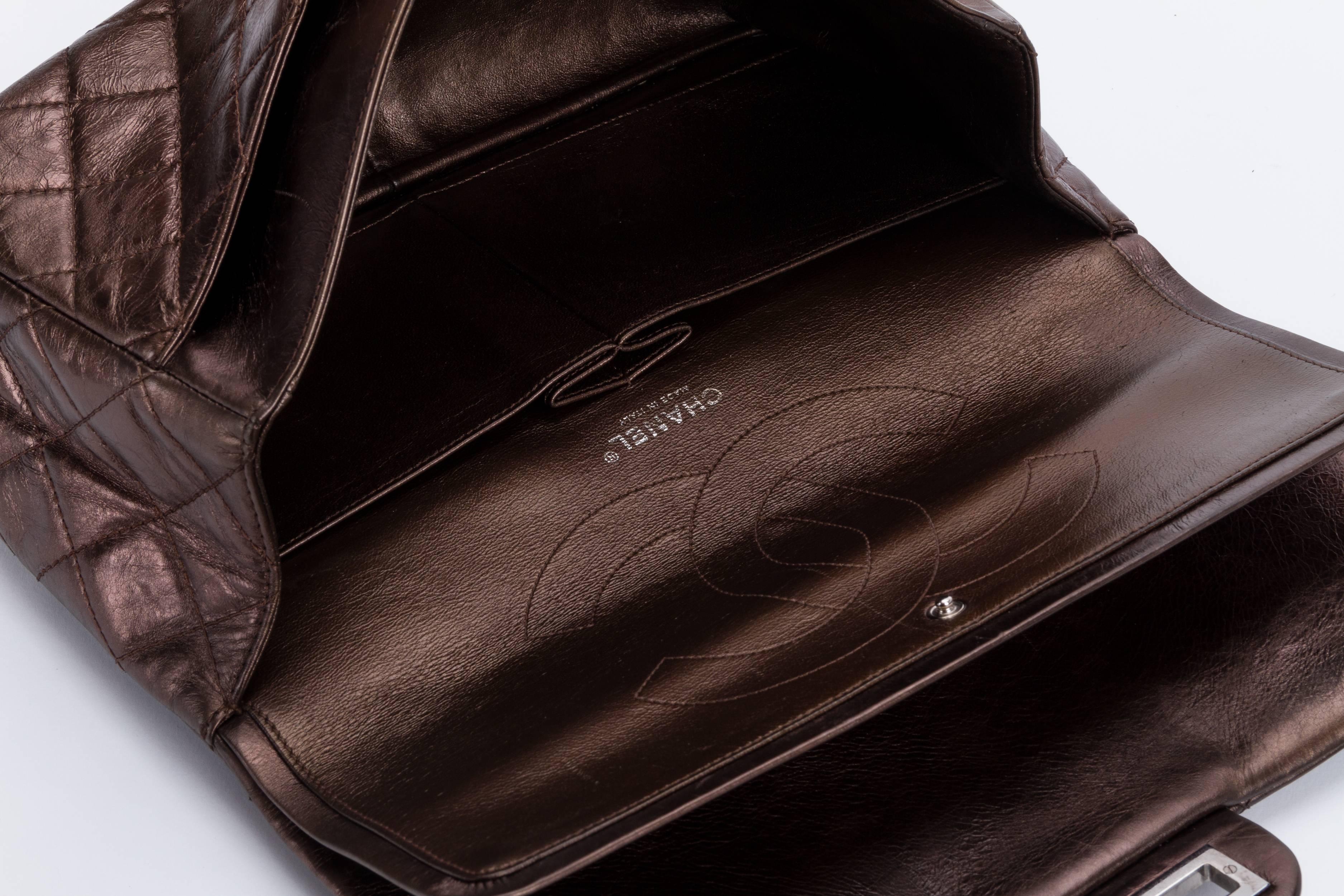 Chanel Metallic Bronze Jumbo Reissue Bag 4