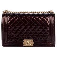 Chanel Metallic Bronze Large Brown Boy Shoulder Bag