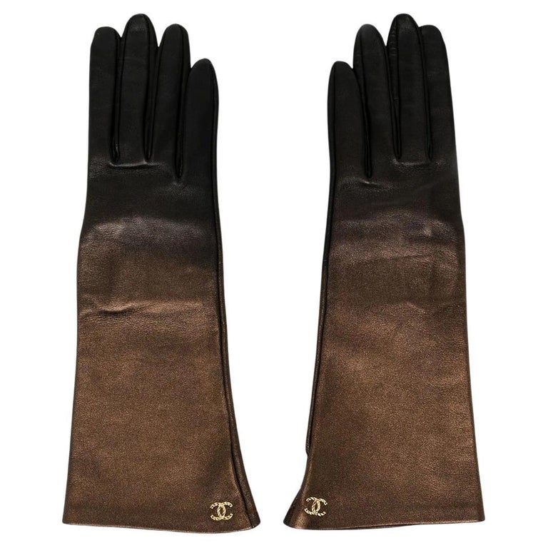 CHANEL 2023-24FW Plain Leather Logo Leather & Faux Leather Gloves (AA9470  B14118 NR509)