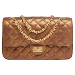 Chanel Metallic Bronze Quilted Leather 2.55 Reissue Classic 225 Flap Bag