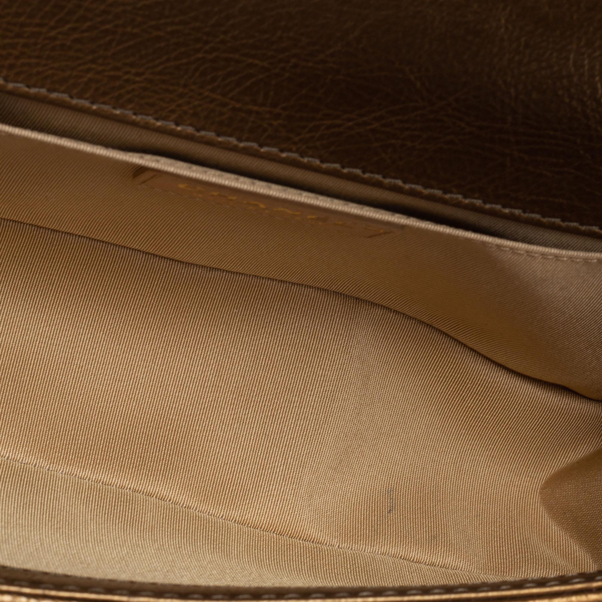 Chanel Metallic Bronze Quilted Leather Medium Boy Bag In Excellent Condition In Dubai, Al Qouz 2