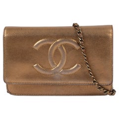 Chanel Metallic Bronze Timeless CC Wallet On Chain