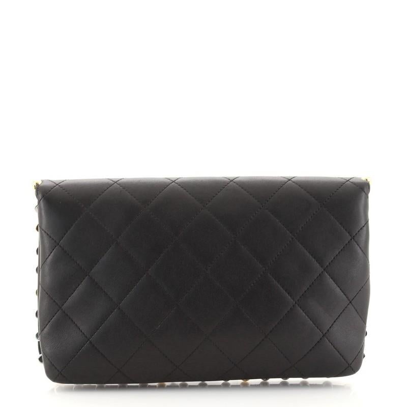 Chanel Metallic Bubble Flap Bag Quilted Lambskin Medium In Good Condition In NY, NY