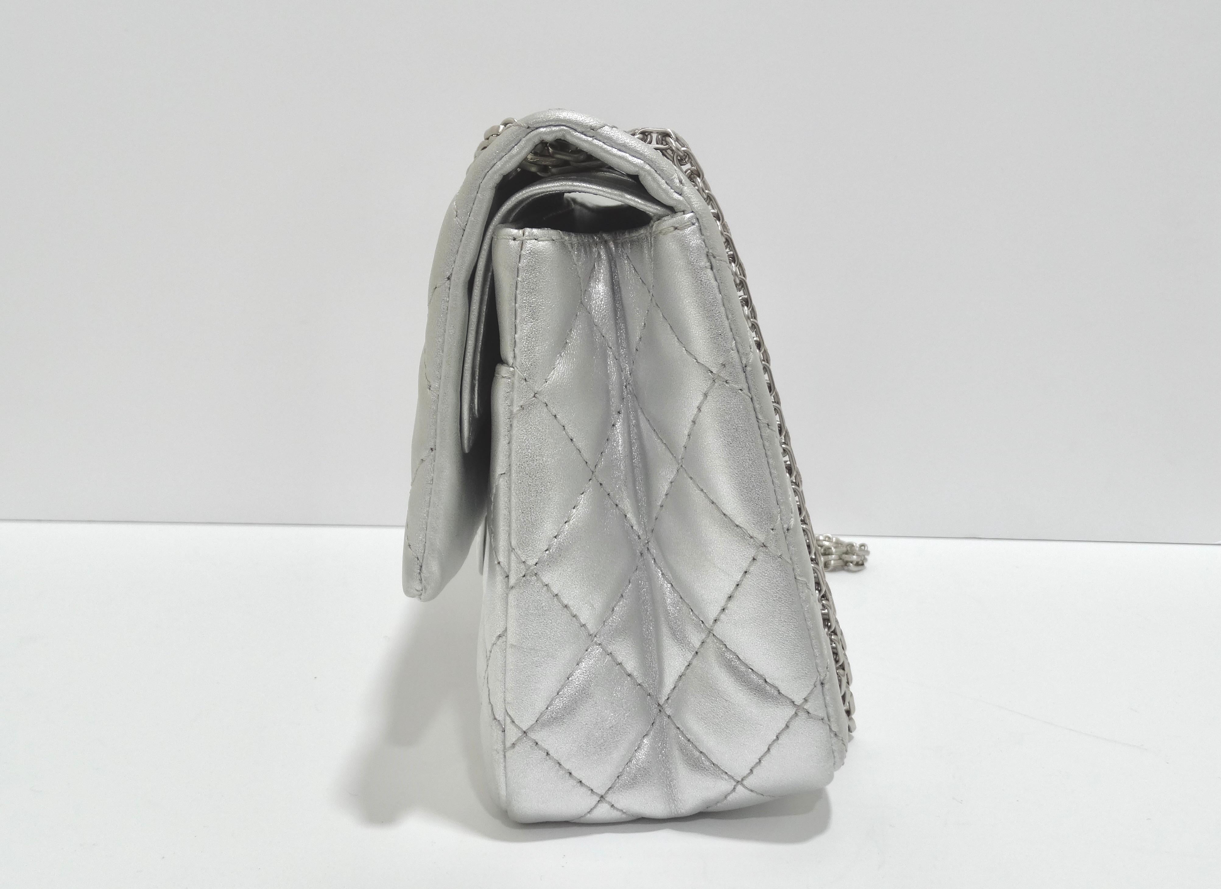 Chanel Metallic Calfskin Quilted 2.55 Reissue Jumbo Double Flap For Sale 5