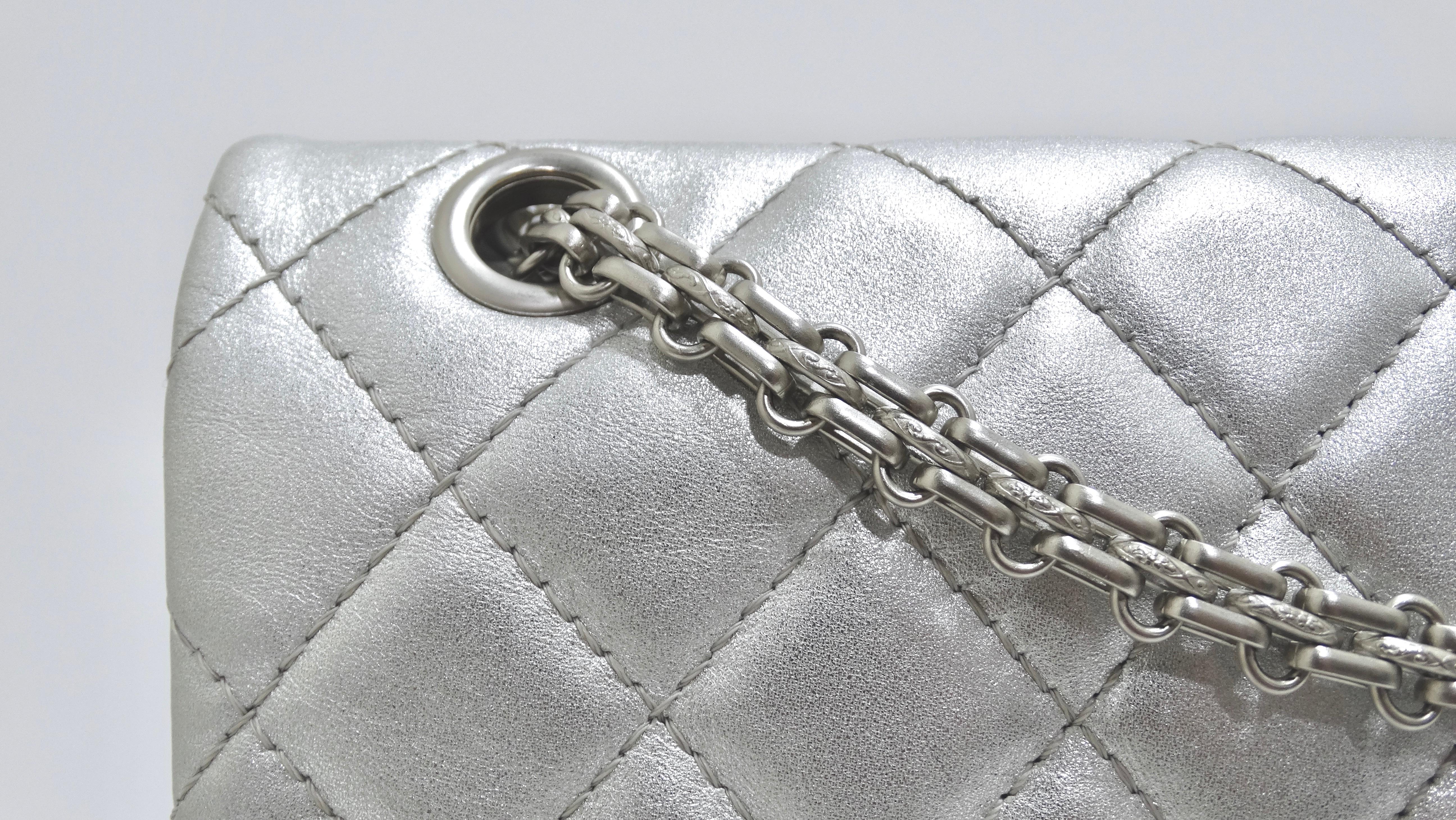 Chanel Metallic Calfskin Quilted 2.55 Reissue Jumbo Double Flap For Sale 1