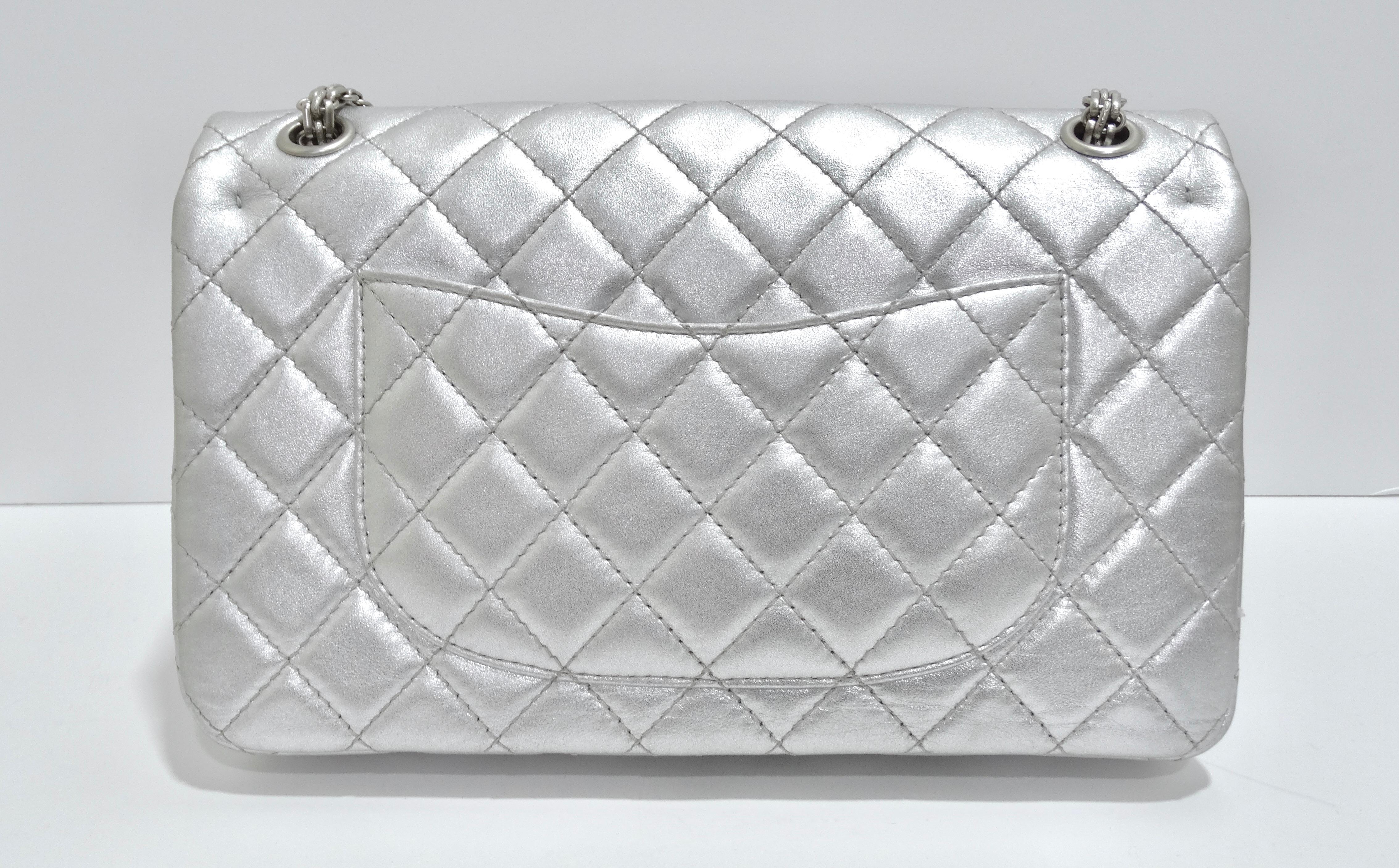 Chanel Metallic Calfskin Quilted 2.55 Reissue Jumbo Double Flap For Sale 3