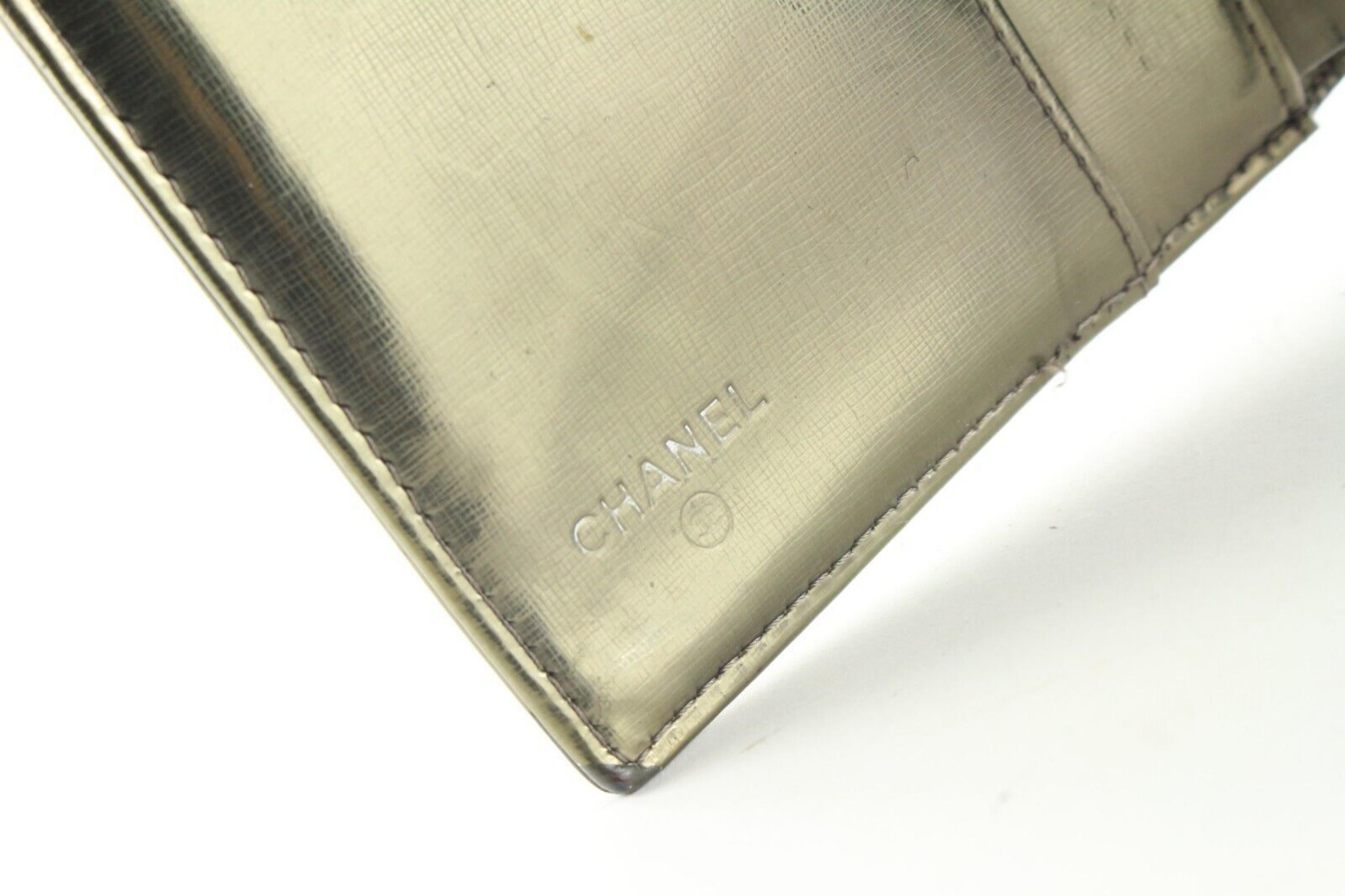Women's Chanel Metallic CC Logo Long Bifold Flap Wallet l 3C512S