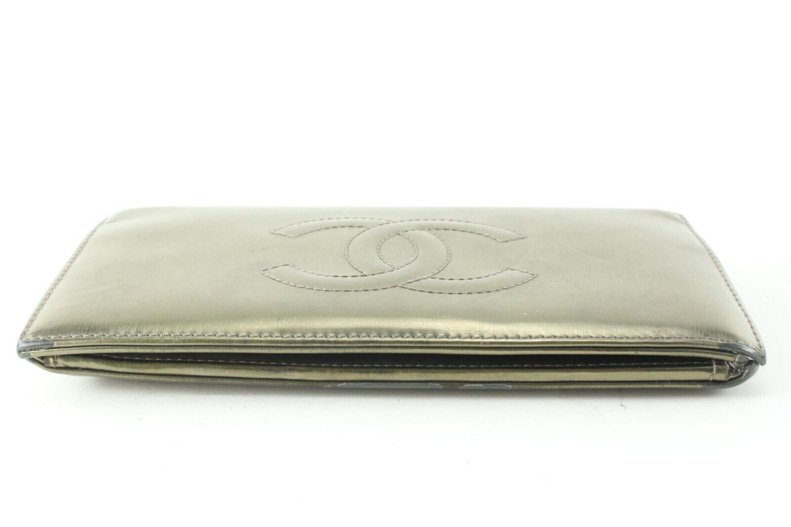 Chanel Metallic CC Logo Long Bifold Flap Wallet l 3C512S 2